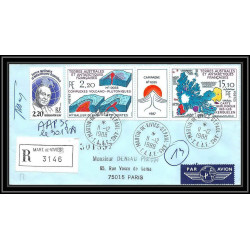 1169 lot de 4 Lettres avec cad différents Taaf terres australes Antarctic covers N° 139A 1988 Signé signed recommandé
