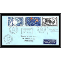 1170 lot de 4 Lettres cad différents Taaf terres australes Antarctic covers 1988 FAUNE Signé signed COMBET recommandé