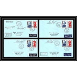1171 lot de 4 Lettres cad différents Taaf terres australes Antarctic covers 1988 128 134-Signé signed BEQUET recommandé