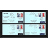 1171 lot de 4 Lettres cad différents Taaf terres australes Antarctic covers 1988 128 134-Signé signed BEQUET recommandé