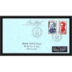 1171 lot de 4 Lettres cad différents Taaf terres australes Antarctic covers 1988 128 134-Signé signed BEQUET recommandé