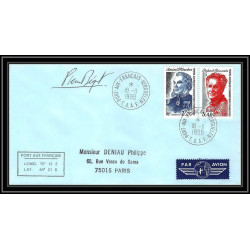 1171 lot de 4 Lettres cad différents Taaf terres australes Antarctic covers 1988 128 134-Signé signed BEQUET recommandé