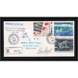 1173 lot de 4 Lettres cad différents Taaf terres australes Antarctic covers 95 Signé signed BEQUET 1988 recommandé