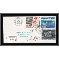1173 lot de 4 Lettres cad différents Taaf terres australes Antarctic covers 95 Signé signed BEQUET 1988 recommandé