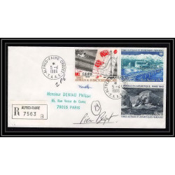 1173 lot de 4 Lettres cad différents Taaf terres australes Antarctic covers 95 Signé signed BEQUET 1988 recommandé
