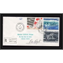 1173 lot de 4 Lettres cad différents Taaf terres australes Antarctic covers 95 Signé signed BEQUET 1988 recommandé
