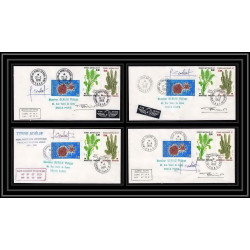 1175 lot 4 Lettres différents Taaf terres australes Antarctic covers FLORE Signé signed COMBET 1986 betemp recommandé