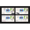 1175 lot 4 Lettres différents Taaf terres australes Antarctic covers FLORE Signé signed COMBET 1986 betemp recommandé