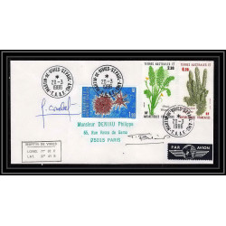 1175 lot 4 Lettres différents Taaf terres australes Antarctic covers FLORE Signé signed COMBET 1986 betemp recommandé