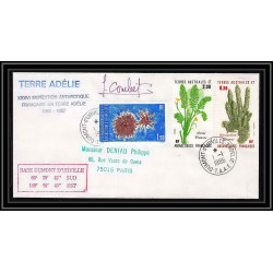1175 lot 4 Lettres différents Taaf terres australes Antarctic covers FLORE Signé signed COMBET 1986 betemp recommandé