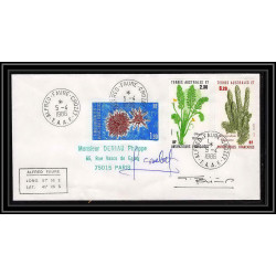 1175 lot 4 Lettres différents Taaf terres australes Antarctic covers FLORE Signé signed COMBET 1986 betemp recommandé