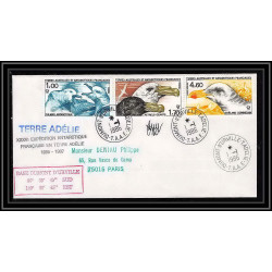1176 lot de 4 Lettres cad différents Taaf terres australes Antarctic covers oiseaux (birds) Signé signed 1986 recommandé