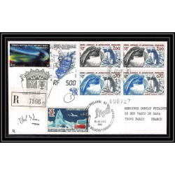 1179 lot 4 Lettres cad différents Taaf terres australes Antarctic covers 31 oiseaux (birds) Signé signed 1984 recommandé