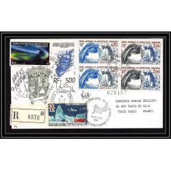 1179 lot 4 Lettres cad différents Taaf terres australes Antarctic covers 31 oiseaux (birds) Signé signed 1984 recommandé