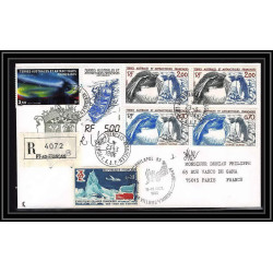 1179 lot 4 Lettres cad différents Taaf terres australes Antarctic covers 31 oiseaux (birds) Signé signed 1984 recommandé