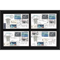 1181 lot de 4 Lettres avec cad différents Taaf terres australes Antarctic covers N° 31 BEL AFFRANCHISSSEMENT Signé signe