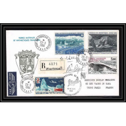 1181 lot de 4 Lettres avec cad différents Taaf terres australes Antarctic covers N° 31 BEL AFFRANCHISSSEMENT Signé signe