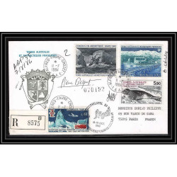 1181 lot de 4 Lettres avec cad différents Taaf terres australes Antarctic covers N° 31 BEL AFFRANCHISSSEMENT Signé signe
