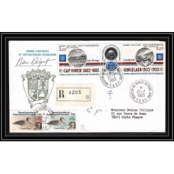 1183 lot de 4 Lettres avec cad différents Taaf terres australes Antarctic covers 77A 1983 Signé signed BEQUET recommandé