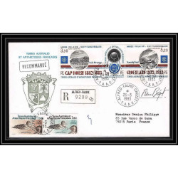 1183 lot de 4 Lettres avec cad différents Taaf terres australes Antarctic covers 77A 1983 Signé signed BEQUET recommandé