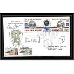 1183 lot de 4 Lettres avec cad différents Taaf terres australes Antarctic covers 77A 1983 Signé signed BEQUET recommandé