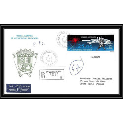 1184 lot de 4 Lettres avec cad différents Taaf terres australes Antarctic covers N° 78 1983 recommandé