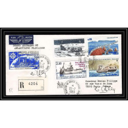 1185 lot 4 Lettres cad différents Taaf terres australes Antarctic covers bateau (bateaux ship) Signé signe recommandé