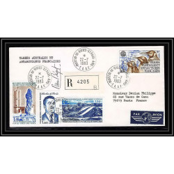 1186 lot 4 Lettres cad différents Taaf terres australes Antarctic covers PHILEXFRANCE 82 Signé signed BEQUET recommandé