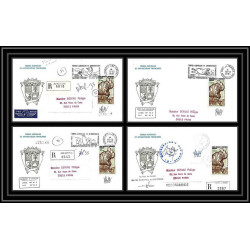 1187 4 Lettres cad différents Taaf terres australes Antarctic covers sea elephant de mer Signé signed 1981 recommandé