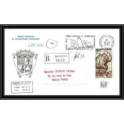 1187 4 Lettres cad différents Taaf terres australes Antarctic covers sea elephant de mer Signé signed 1981 recommandé