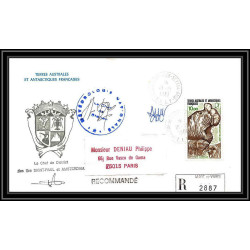 1187 4 Lettres cad différents Taaf terres australes Antarctic covers sea elephant de mer Signé signed 1981 recommandé