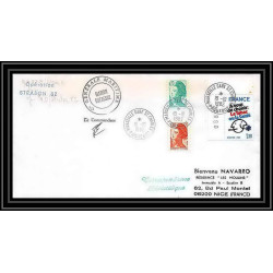1211 operation strabon 82 marion dufresne 19/10/1982 TAAF Antarctic terres australes Lettre (cover) Signé signed