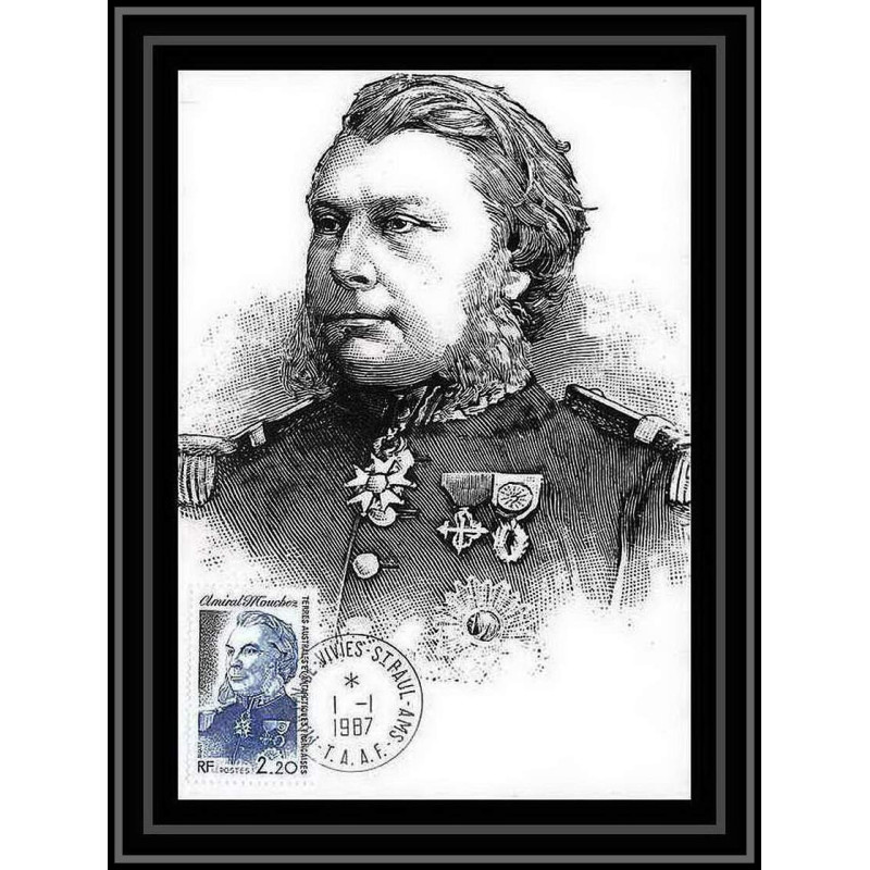 1250 TAAF Antarctic terres australes carte maximum 128 amriral mouchez TAAF Antarctic terres australes