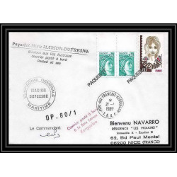 1260 marion dufresne kerguelen 20/1/1980 paquebot TAAF Antarctic terres australes Lettre (cover) Signé signed