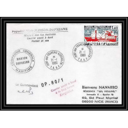 1263 marion dufresne kerguelen 21/1/1980 TAAF Antarctic terres australes Lettre (cover) Signé signed