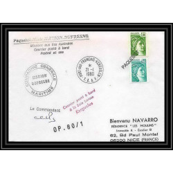 1264 marion dufresne kerguelen 21/1/1980 TAAF Antarctic terres australes Lettre (cover) Signé signed paquebot