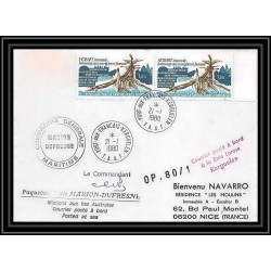 1265 marion dufresne kerguelen 21/1/1980 TAAF Antarctic terres australes Lettre (cover) Signé signed