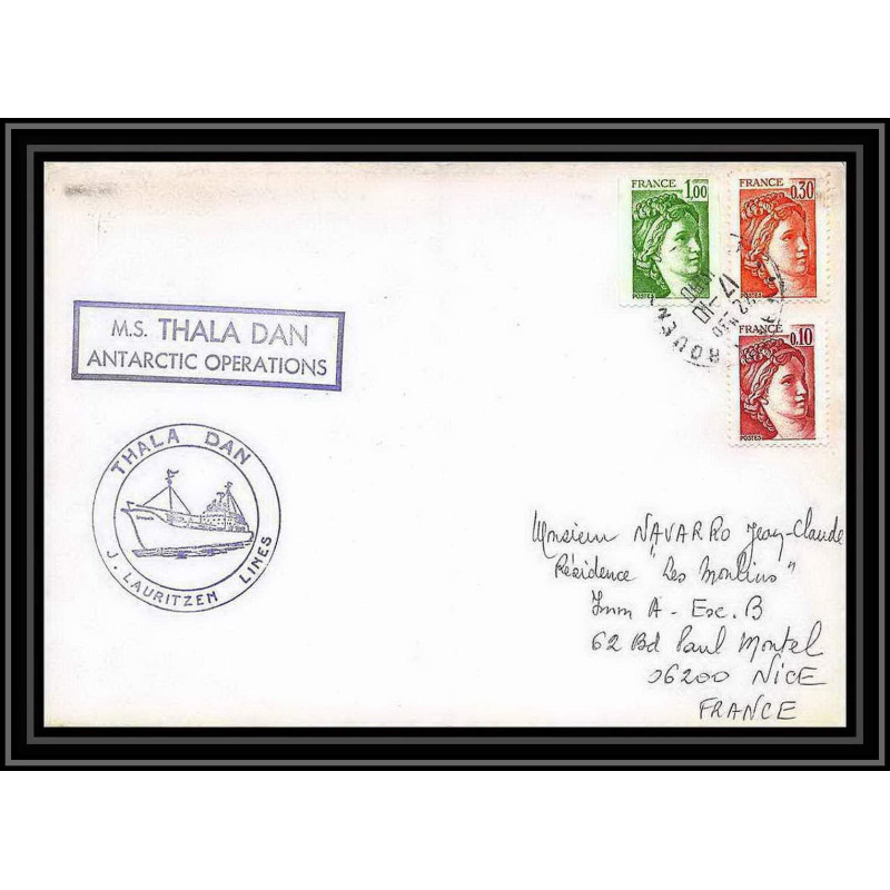 1269 thala dan 17/10/1980 TAAF Antarctic terres australes Lettre (cover)