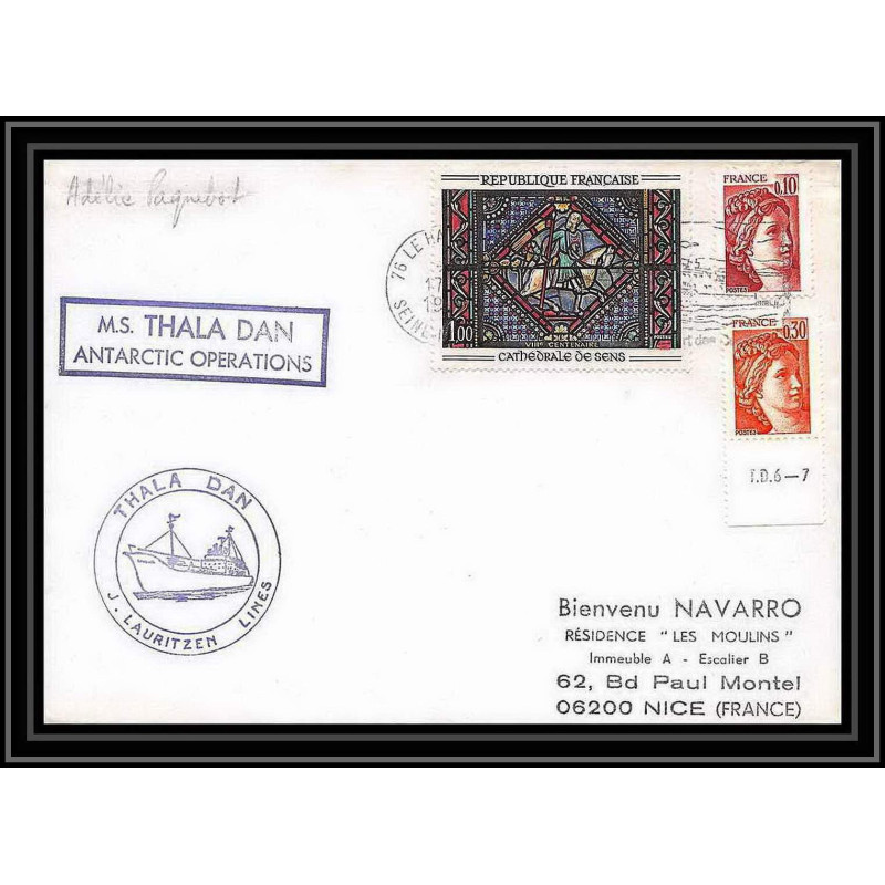 1271 thala dan 17/10/1980 TAAF Antarctic terres australes Lettre (cover)
