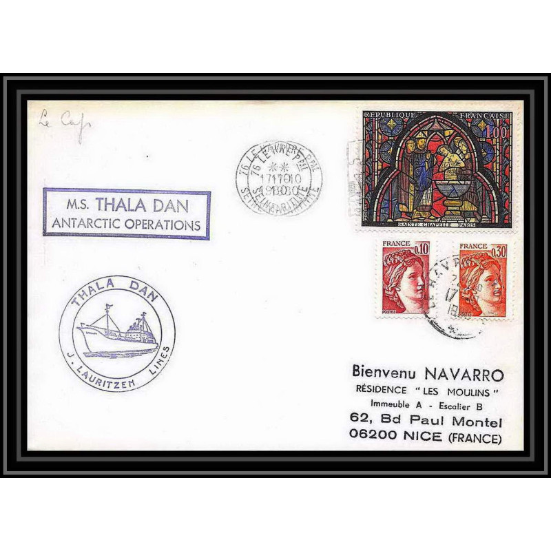 1273 thala dan 17/10/1980 TAAF Antarctic terres australes Lettre (cover)