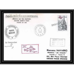 1286 paquebot dufresne campagne MD 24 biomasse Signé signed 10/09/1980 TAAF Antarctic terres australes Lettre (cover)