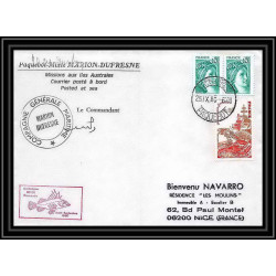 1290 marion dufresne campagne MD 24 biomasse Signé signed 25/11/1980 TAAF Antarctic terres australes Lettre (cover)