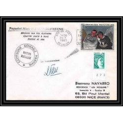 1308 marion dufresne la reunion 24/1/1981 Signé signed TAAF Antarctic terres australes Lettre (cover)