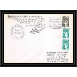 1312 marion dufresne la reunion 24/1/1981 Signé signed TAAF Antarctic terres australes Lettre (cover)
