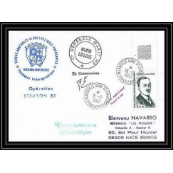 1356 opération strabon 82 marion dufresne Signé signed 19/10/1982 TAAF Antarctic terres australes Lettre (cover)