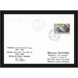 1359 laboratoire arago 13/1/1982 Signé signed TAAF Antarctic terres australes Lettre (cover)