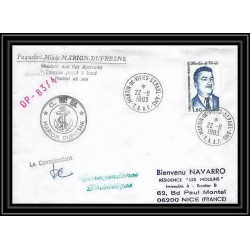 1362 marion dufresne Signé signed opération 83/4 22/8/1983 TAAF Antarctic terres australes Lettre (cover)