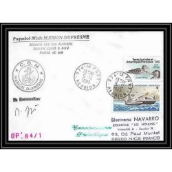 1365 marion dufresne Signé signed opération 84/1 5/12/1983 TAAF Antarctic terres australes Lettre (cover)