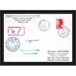 1385 campagne sinode 13 Signé signed marion dufresne 21/9/1983 TAAF Antarctic terres australes Lettre (cover)