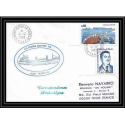 1405 lady franklin crosbie shipping 14/12/1983 TAAF Antarctic terres australes Lettre (cover)
